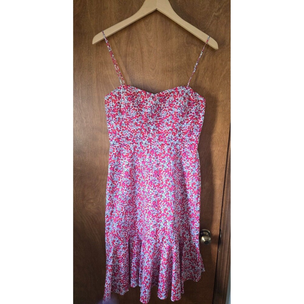 J.Crew Liberty of London Wiltshire Fit & Flare Midi Dress Ruffle Hem Size 4